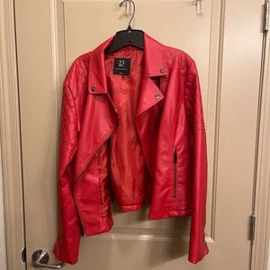 Faux Leather Quilted Jacket